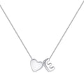 JKK Valentines Day Gifts for Her, 925 Sterling Silver Letter A-Z Heart Necklace Silver Jewelry Trendy Stuff Birthday Valentine's Day Gifts for Women Mom Her