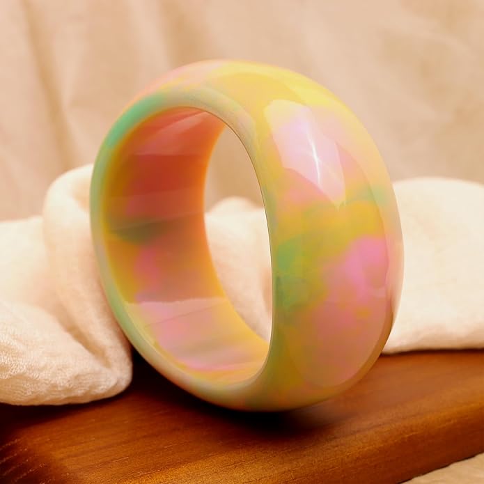 Chunky Resin Wide Bangle Bracelets for Women, Trendy Statement Minimalist Acrylic Bracelet Prom Holiday Jewelry Gift