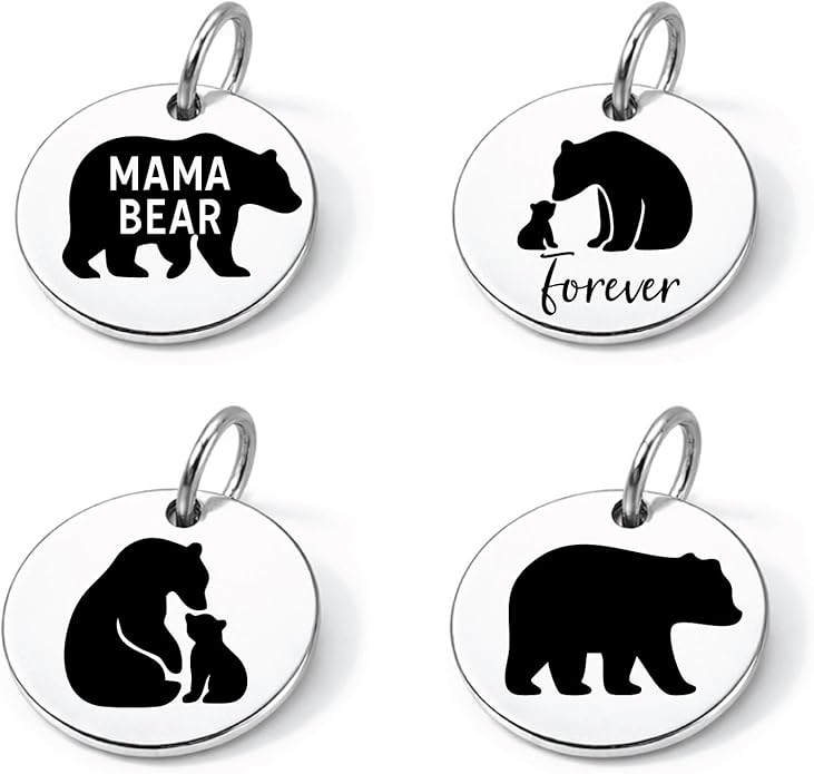 SM Design Pregnancy & New Baby Charm Set – Set of 4 Meaningful Stainless Steel Charms – Great for Crafting, Making Bracelets and Necklaces - Meaningful Keepsake Charms for Expecting & New Moms