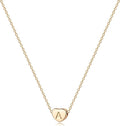 Tiny Gold Initial Heart Necklace-14K Gold Plated Handmade Dainty Letter Heart Necklace for Women Necklace Jewelry