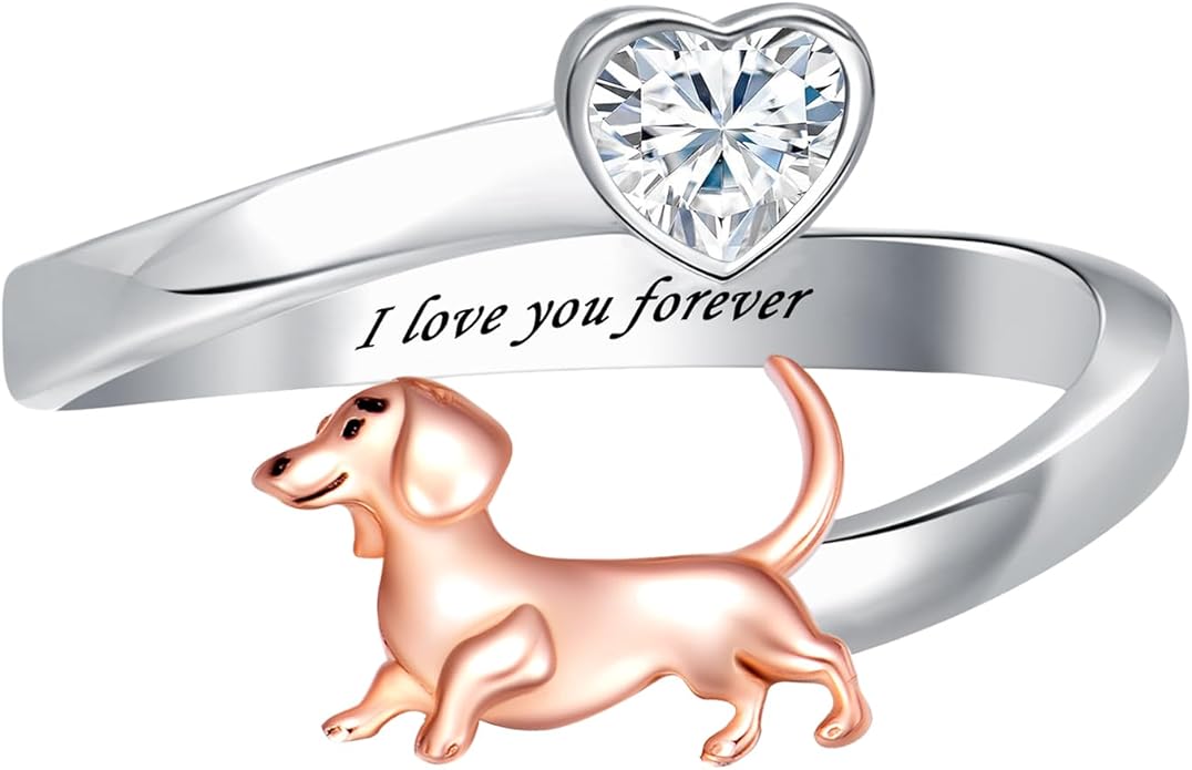 Highland Cow Ring 925 Sterling Silver Adjustable Ring Birthstone Ring Engraved Name Highland Cow Gifts Jewelry for Women