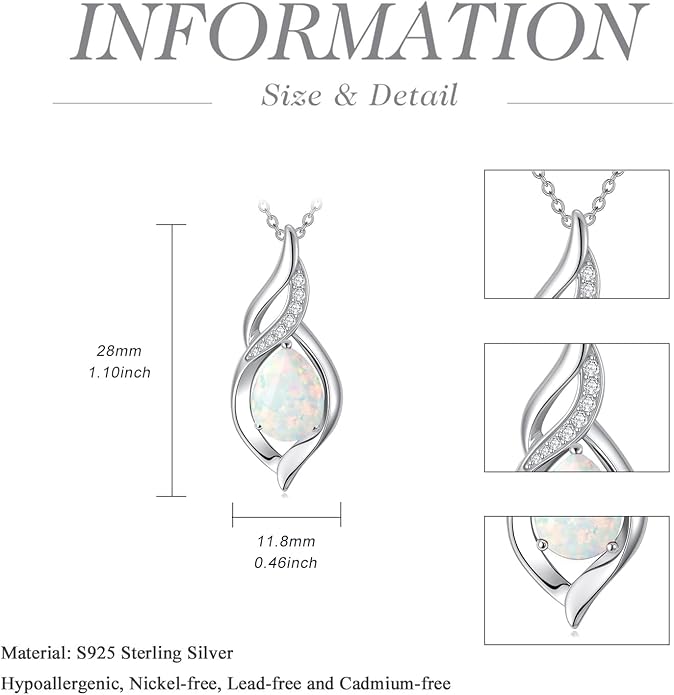 Birthstone Necklace for Women Infinity Necklaces 925 Sterling Silver Teardrop Love Birthday Jewelry Valentines Day Birthday Gifts for Her Mom Wife Girlfriend