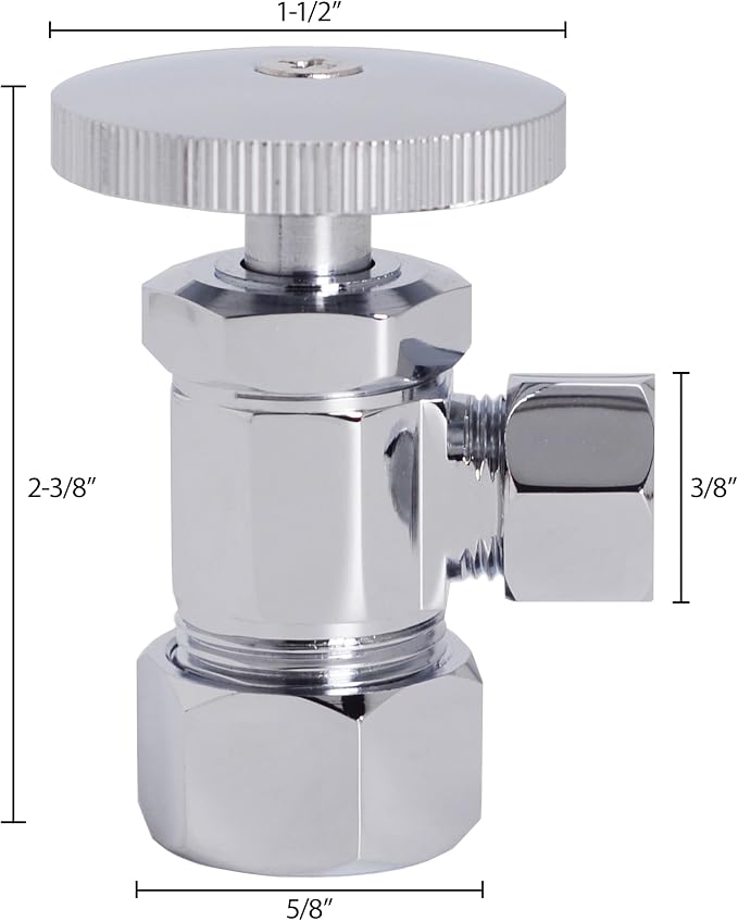 Westbrass A105-62 Round Handle Angle Stop Shut Off Valve, 1/2" Copper Pipe Inlet - Image 5