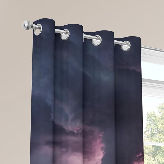 Tornado Curtains 72 Inches Long, Lightning Storm Blackout Curtains - Image 4