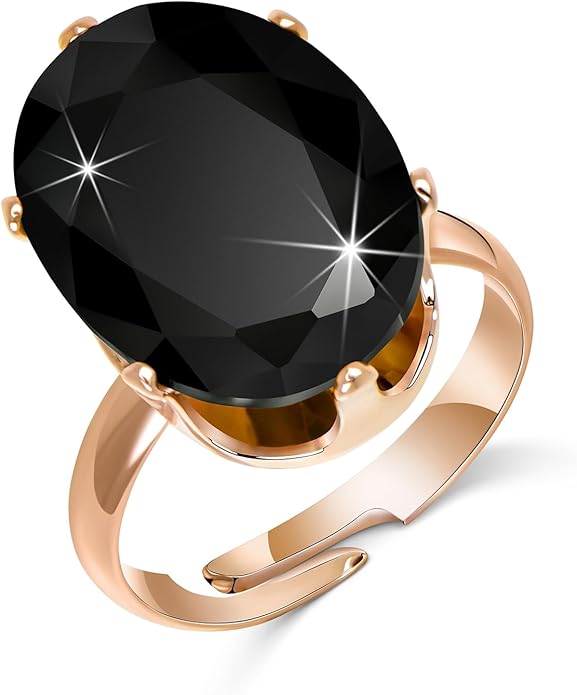 Linawe Cubic Zirconia Imitation Diamond Moissanite Rings for Women, 14K Gold/Rose Gold/Silver Adjustable Chunky Ring, Costume Rhinestone Jewelry for Wedding Engagement