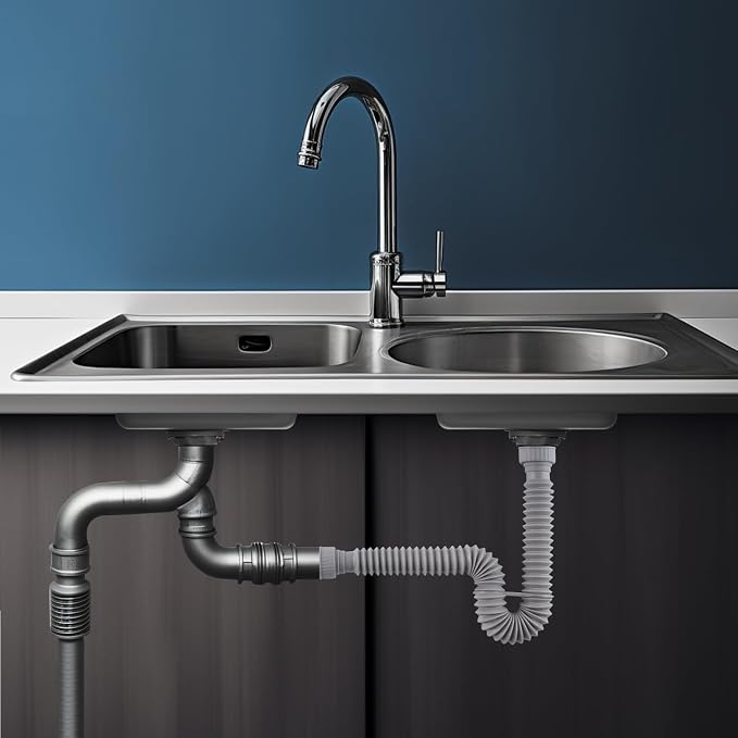 Sink Drain Pipe, Flexible Sink P-Trap Pipe - Image 8
