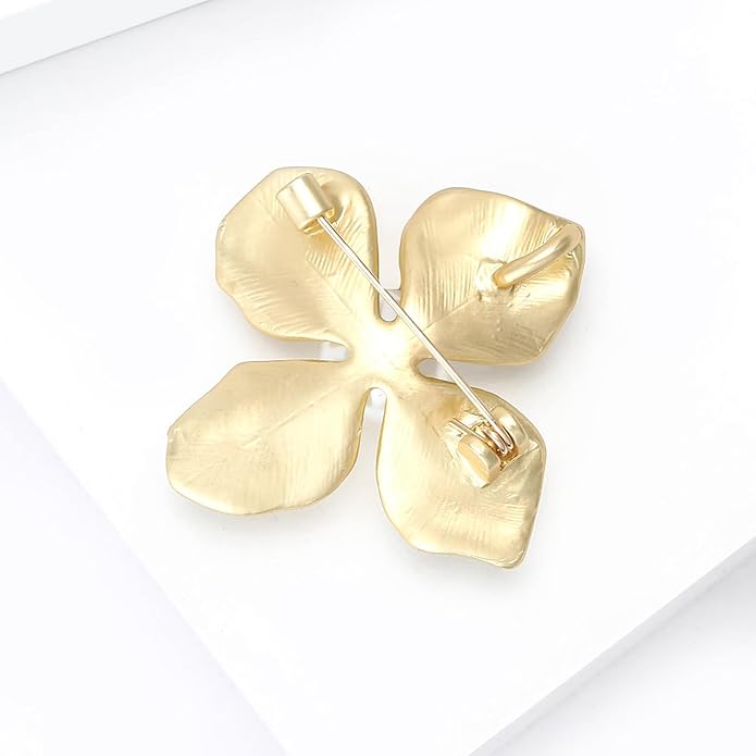 Gold Flower Brooch,Flower Brooch Pins for Women Wedding Bridal Bouquet Party Daily Accessory Elegant Brooches Cloth Accessories for Woman