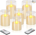 wemarry Flameless Candles 4" 5" 6" Acrylic Glass Pillars 3" Diameter Battery by wemarry