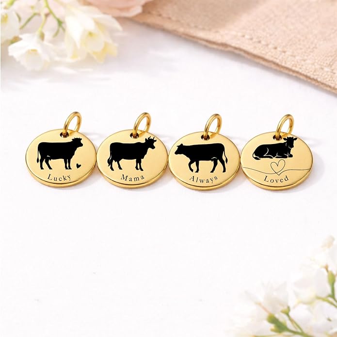 SM Design Mama Animal Charm Set – Set of 4 Stainless Steel Charms – Motherhood & Family Keepsake Jewelry Charmss