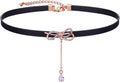 Yonhon Black Choker Necklace for Women,Gold/Siver Tone Choker Necklace with Elegant Pendantant