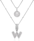 14K Gold Plated Alphabet Necklace Cubic Zirconia Letter Pendant, Personalized Name Jewelry Gift for Women, Customizable A-Z, Birthday/Mothers Day Gifts for Womens