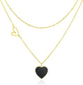 Linawe Layered Choker Heart Pendant Necklace for Women Trendy, Gold/Silver/Rose Gold Chain Stainless Steel Stacked Necklaces, Double Heart Necklace Y2K Preppy Jewelry