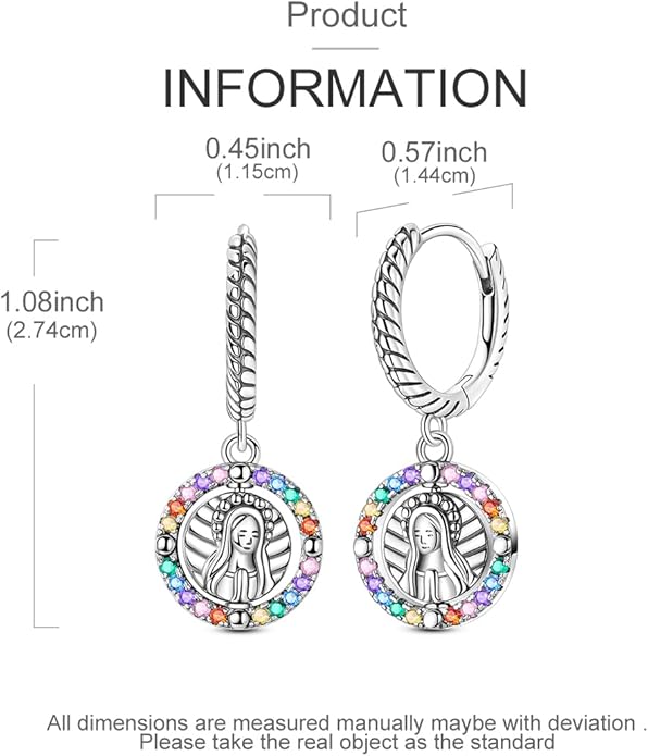 LAZA 925 Sterling Silver Hoop Earrings for Women, Hypoallergenic Huggie Butterfly Dangle Drop Earrings Colorful Flower Earrings Jewelry Gifts