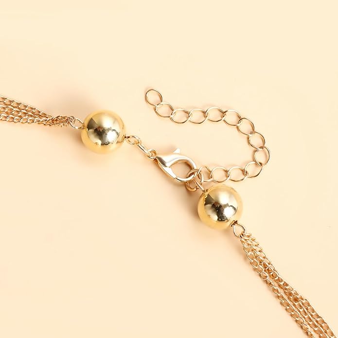 Chunky Gold Beads Necklaces for Women,Vintage Exaggeration Necklace Statement Punk Big Thick Beaded Necklace Fashion Classic Jewelry