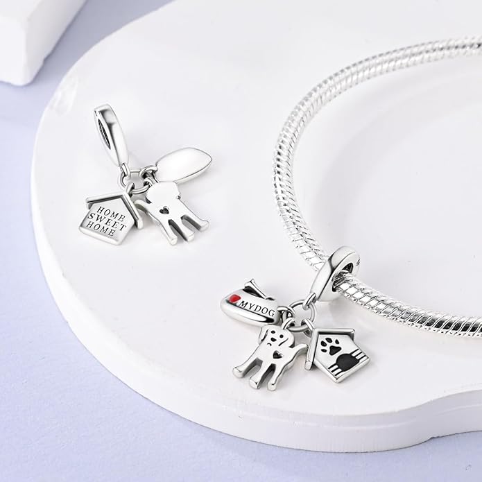MULA 925 Sterling Silver Charms for Bracelets and Necklaces Airplane Passport Dangle Pendants Beads Butterfly Dragonfly Charms Jewelry Charm for Women