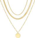 YEEZII Layered Gold Necklaces for Women Trendy, 3 Pcs 14K Gold Plated Choker Paperclip Box Chain Necklace, Stackable Women's Gold Pendant Necklaces Jewelry Set