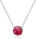 Ursilver Valentines Day Gifts for Her - Birthstone Necklace for Women, S925 Sterling Silver Round Birthstone Necklace Birthday Gifts 12 Months Necklaces for Women Jewelry Gift