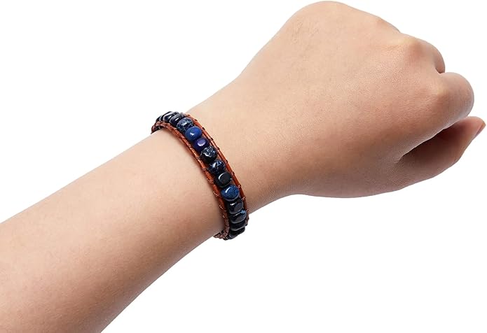ZOSOJONA 7 Chakra Bracelet Bohemian Handmade Leather Wrap Healing Protection Natural Stone Yoga Beaded Bracelets Boho Friendship Jewelry