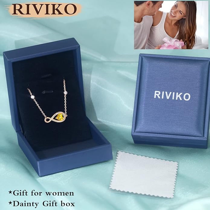 RIVIKO Infinity Love Heart Symbol Charm Bracelet for Women 925 Sterling Silver Adjustable Birthday Valentine’s Day Christmas Mothers Day Jewelry Gift for Mom Women Wife Her Friends