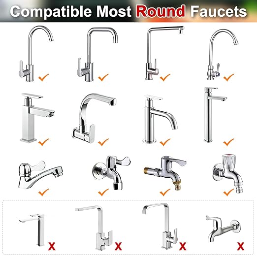 8 Pcs Sink Water Filter Faucet Set, 360 ° Rotating Bathroom Sink Filter - Image 5