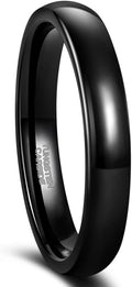 Greenpod 2mm 4mm 6mm Tungsten Wedding Bands Ring for Women Men Rose Gold Plated/Silver/24K Gold Plated/Black Polished Slim Engagement Promise Rings Comfort Fit Size 4-13