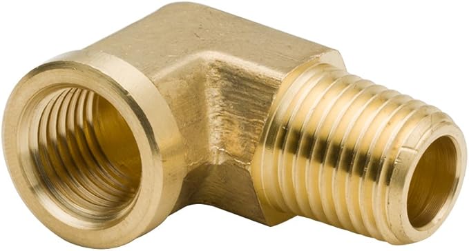 1/8 Inch Brass Street 90 Degree Elbow 1/8" NPT Male x 1/8" NPT Female Forged - Image 2