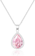 Linawe Crystal Chain Necklace for Women Trendy, Imitation Diamond Pendant, Statement Cubic Zirconia Boho Jewelry Set, 14K Gold/Rose Gold/Silver Birthstone Necklace