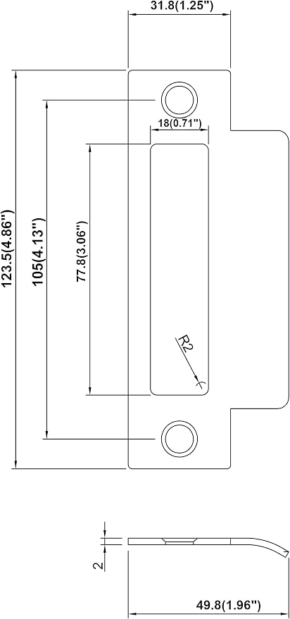 Stainless Steel Extended Replacement Lock Strike, - Image 2