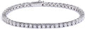 5.2-17 Carats Moissanite Diamond Tennis Bracelet for Women Men 18k White Gold Gold Plated 925 Sterling Silver Bracelet 3mm/4mm/5mm DEF Color VVS Round Cut Lab Created Moissanite Diamond Bracelet with GRA Certificate