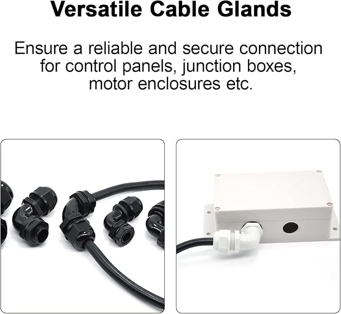 M12 Cable Gland, 90 Degree Adjustable 4-8mm Strain Relief, Cord Connectors - Image 5