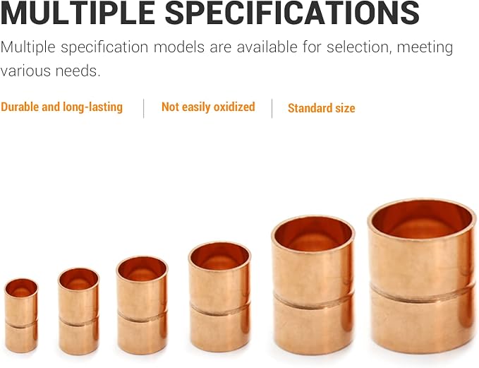 Straight Coupling Copper Fittings 1/2 Inch Copper Pipe Welding Joint Connector - Image 4
