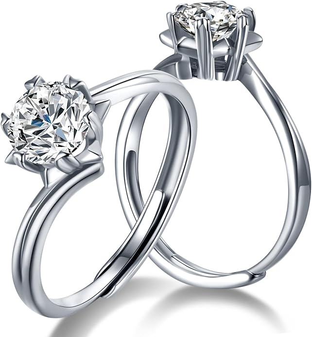 Atylyk Moissanite Engagement Ring Solitaire Sterling Silver Promise Rings for Women Lady