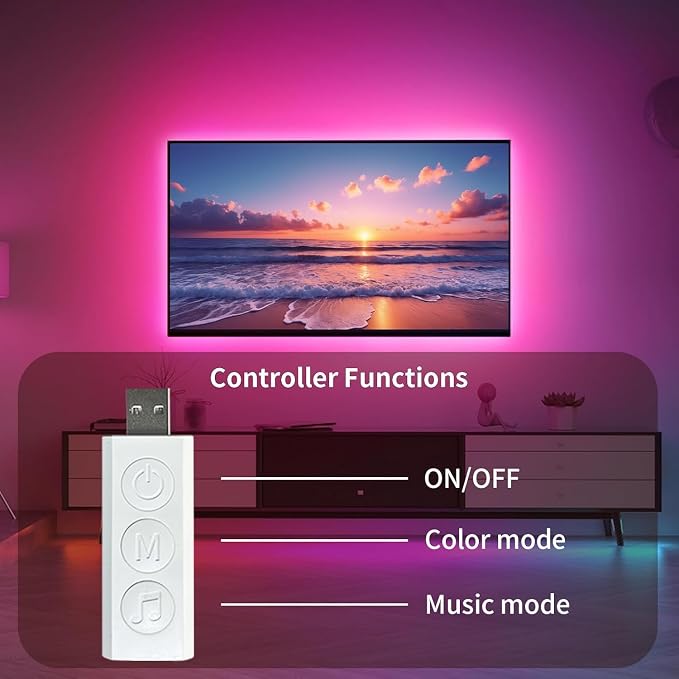 KSIPZE LED Lights for TV, 16.5ft TV led Backlight for 45-75 Inch TVs RGB TV - Image 2