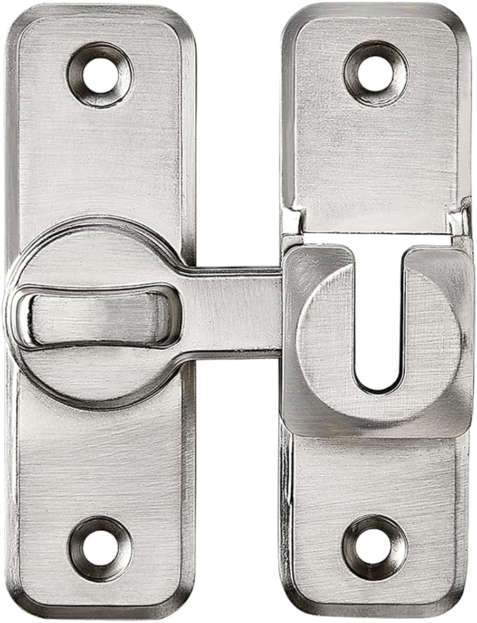 3 Pcs Silvery 90/180 Degree Flip Latch, Zinc Alloy Barn Door Latch | Right - Image 7