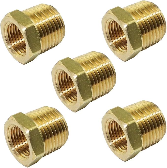 3/8" NPT Male x 1/4" NPT Female Brass Bushing Reducer Adapter Reducing Pipe by TLTOOLEGIN