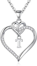 STORUP Valentines Gifts for Her Teen Girls - Heart Initial Necklaces for Women Girls, 14K-Gold-Plated CZ Initial A-Z Heart Necklaces for Teen Girl Jewelry Valentines Gifts for Women Mom Wife Sister