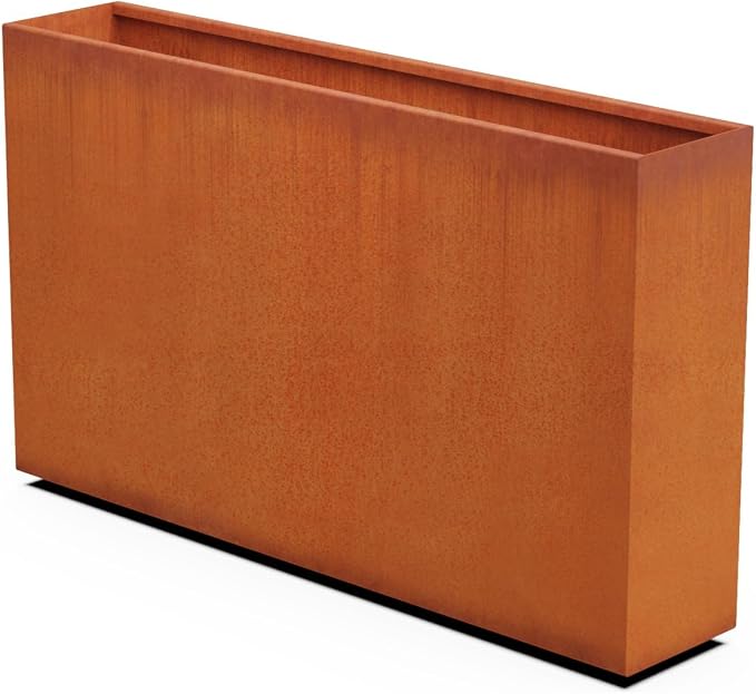 Corten Steel Planter Rectangle Outdoor Metal Garden Box Heavy Duty | Made in by Plantercraft