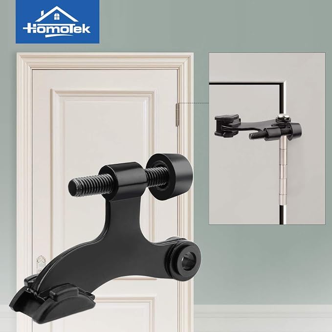 HOMOTEK 8 Pack Hinge Pin Black Door Stopper, Adjustable Deluxe Heavy Duty Door - Image 5