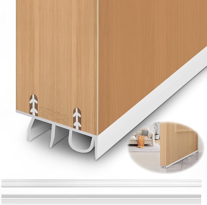 Door Draft Stopper, Cuttable Concealed Kerf/Channel Fit Under Door Seal by YYGCL