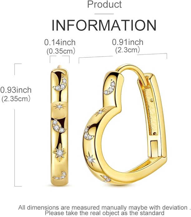 NARMO Earrings for Women 925 Sterling Silver Heart Hoops Small Colorful Rainbow Hoop Earrings Huggie Earrings