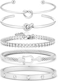 18 K Gold Plated Love Bangle Bracelet Stack Cuff Jewelry for Women Jewelry Set for Women Gift with Box