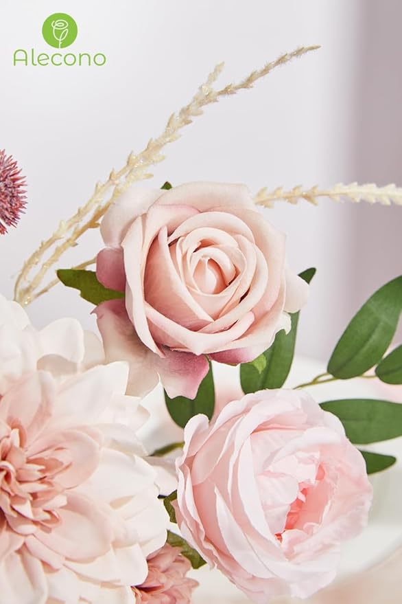 Alecono Dusty Pink Artificial Flowers, Cake Decor, Table Centerpiece, Baby - Image 7