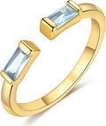 WFYOU Gold Birthstone Rings for Women - Non Tarnish Dainty 14K Gold Plated Stackable CZ Rings for Her & Couples - Personalized Jewelry Gift for Birthday