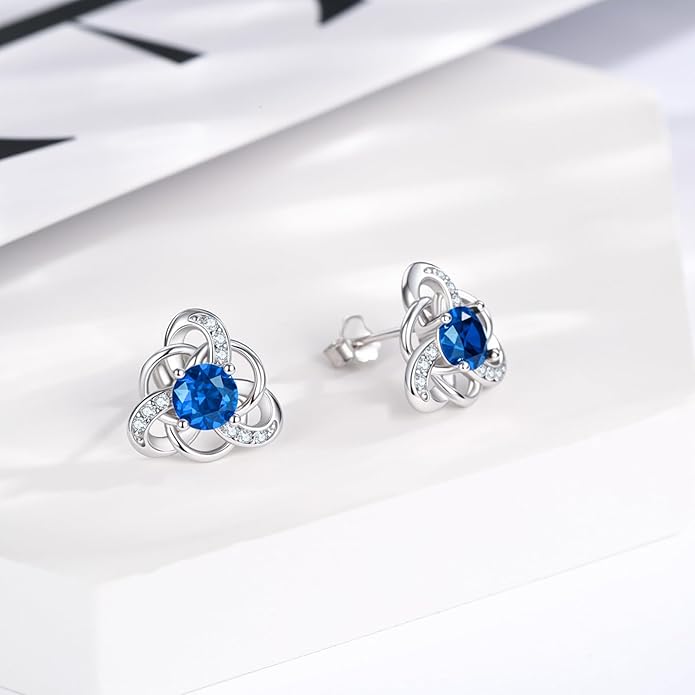MEDWISE 925 Sterling Silver Birthstone Stud Earrings for Women Birthday Jewelry Gifts for Daughter Mother Women Valentines Day Gifts for Her