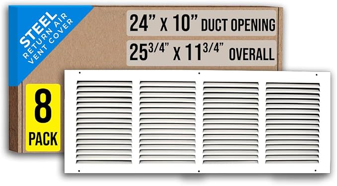 Fits 24x10 Duct Opening | Steel Return Air Grille by Handua | Vent Cover Grill by Handua