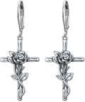 925 Sterling Silver Filigree Dangle Drop Earrings Daisy/Lotus/Rose Flower/Moonstone Leverback Teardrop Earrings for Women Infinity Celtic Knot Daisy Lotus Jewelry for Mothers Day