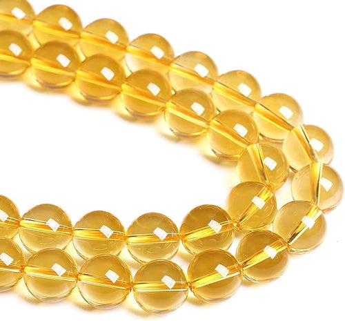 12MM 32PCS Natural Crystal Stone Clean Citrine 3A Grade Loose Beads for Jewelry Making DIY Bracelet