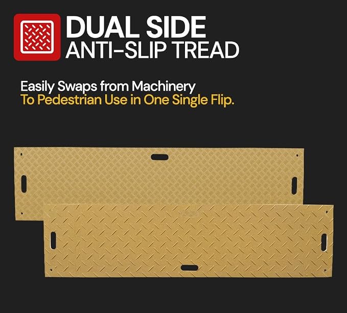 2' x 4' Ground Protection Mats w/Double Sided Diamond Plated Tread Design - Image 3