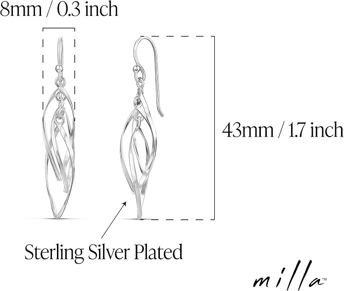 MILLA Teardrop Earrings - Designer Silver Statement Earrings or Gold Dangle Earrings for Women Trendy Upscale Dangly Earrings