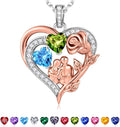 Iefil Valentines Day Gifts for Her - 925 Sterling Silver Birthstone Necklace for Women, Anniversary Birthday Gifts for Wife Girlfriend Mom